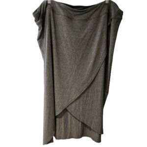 Addition Elle 4X Grey Skirt Faux‎ Wrap Style Criss Cross Viscose